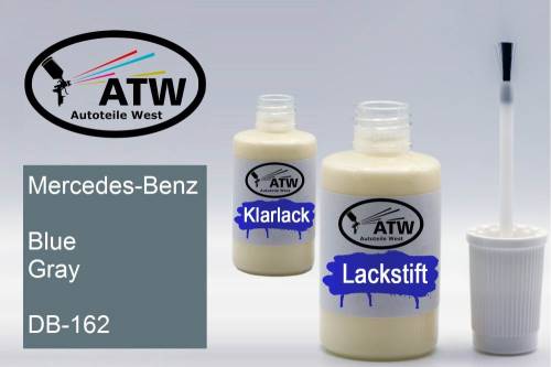 Mercedes-Benz, Blue Gray, DB-162: 20ml Lackstift + 20ml Klarlack - Set, von ATW Autoteile West.